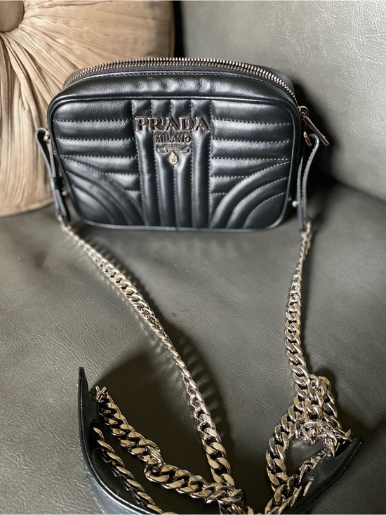 Prada Handbags - Prada Black Quilted Camera Crossbody with Chain Strap